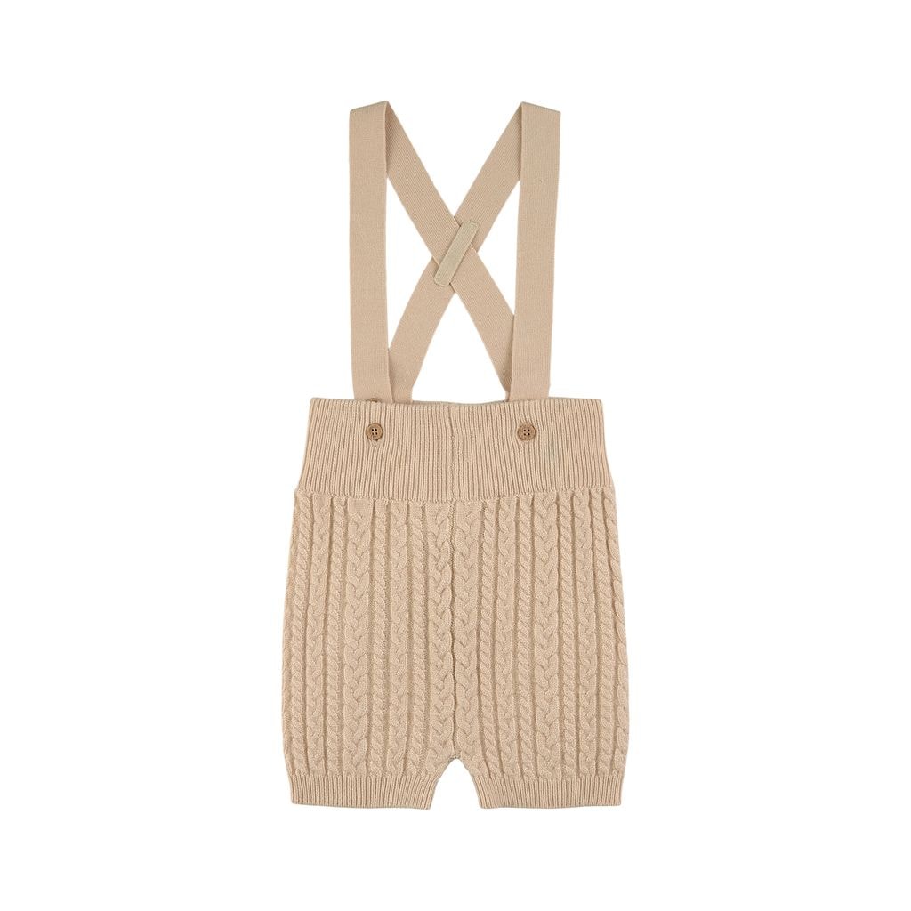 Mini Kabelstrikket Shorts Med Bukseseler Off White