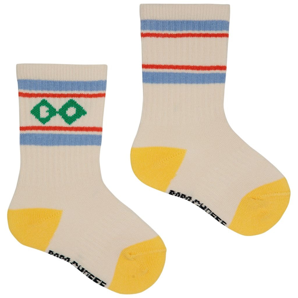 B.C Diamond Long Baby Socks White