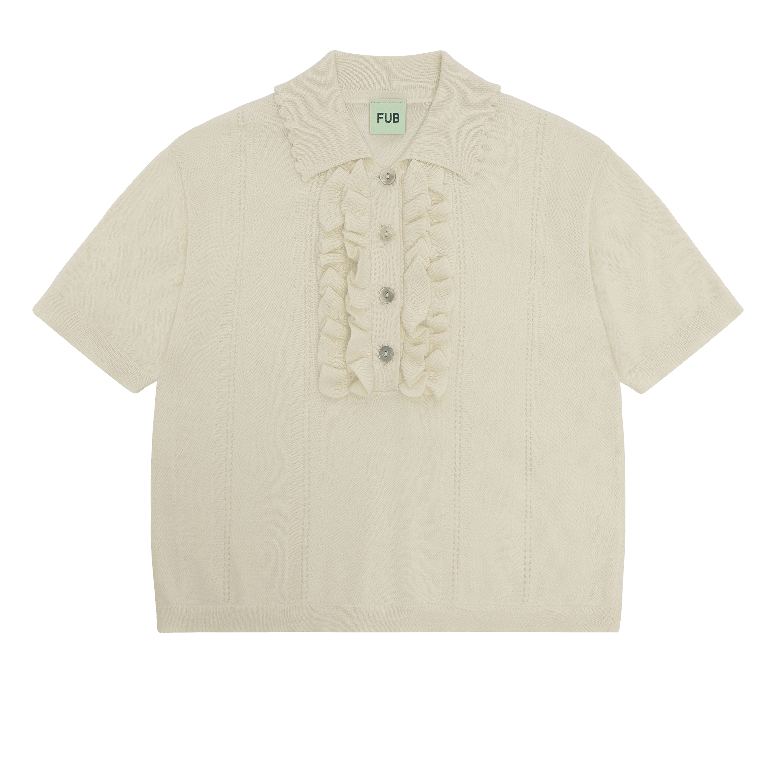 Frill Polo Ecru 