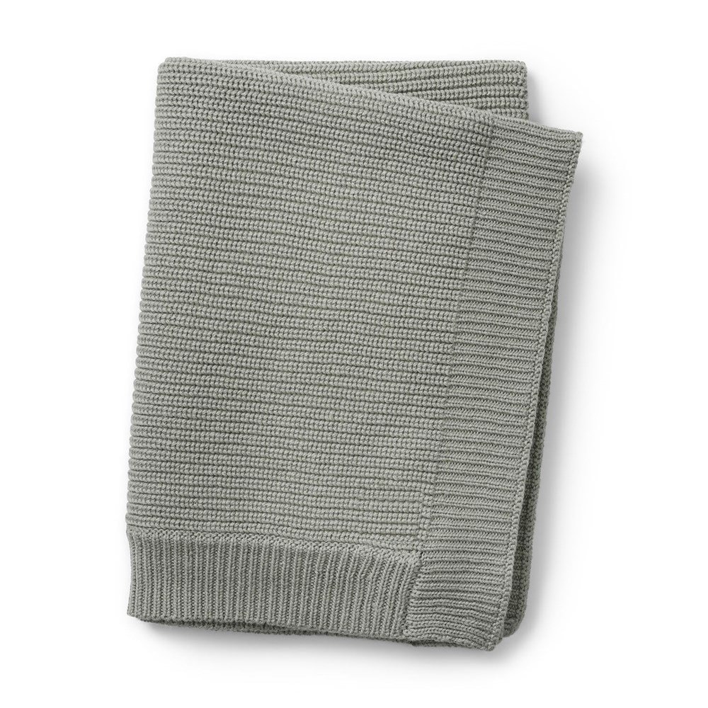 Wool Knitted Blanket Mineral Green