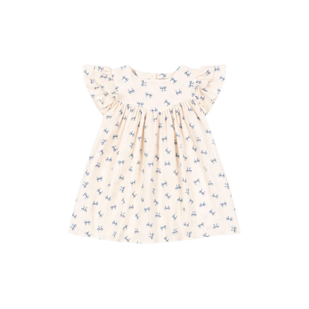 GOTS Coco Dress Bow Bleu