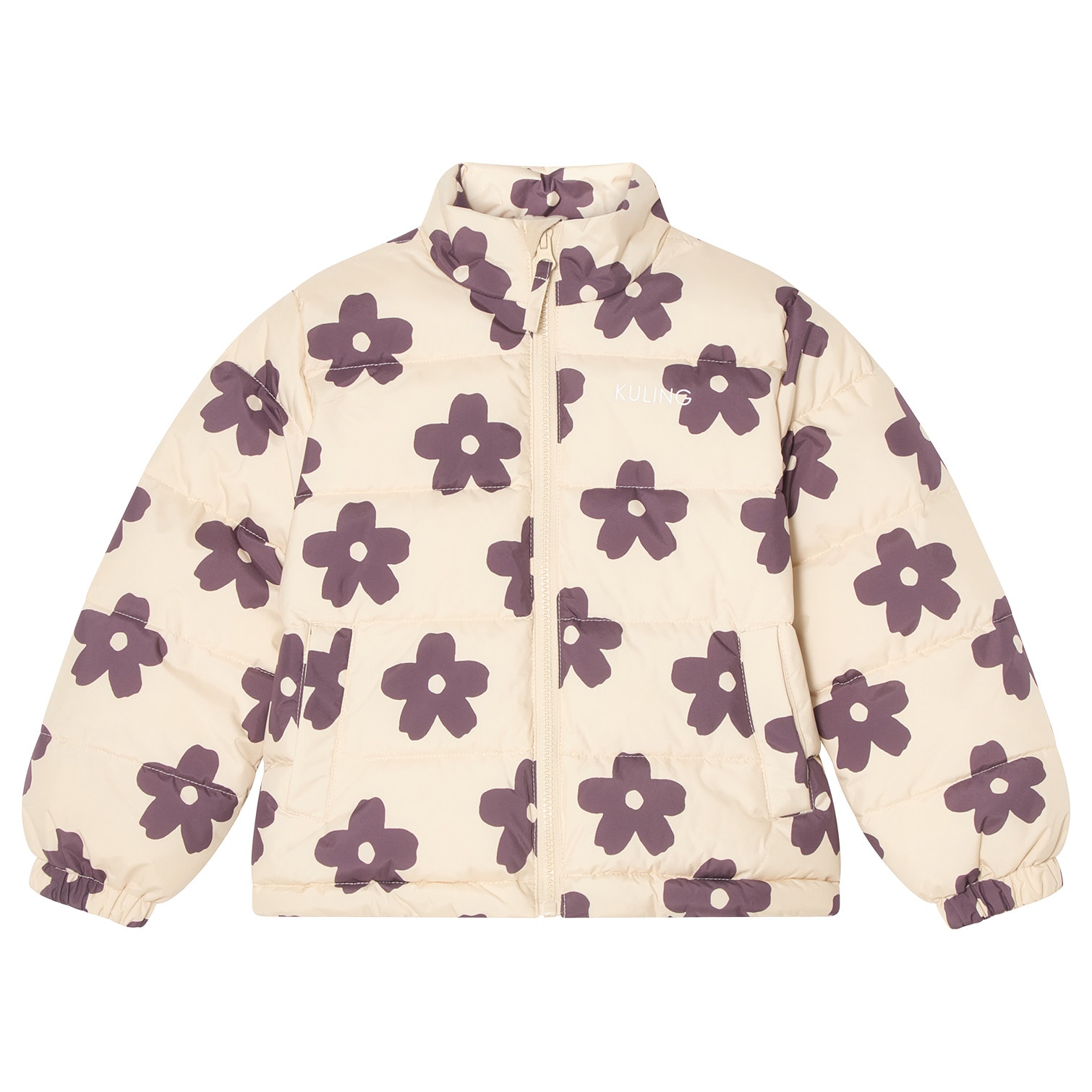 Bern Puffer Jacket Aubergine Flower