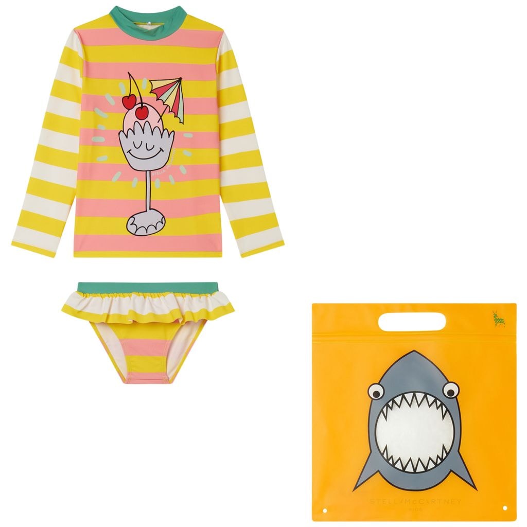 Striped Rashguard Set Orange