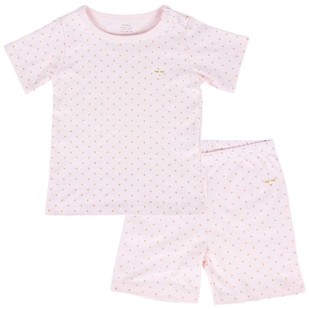 Saturday Polka Dot T-shirt And Shorts Set Pink