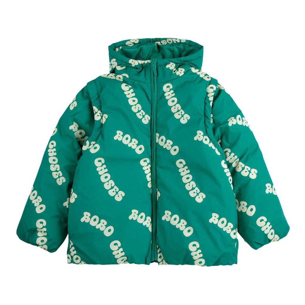 Wavy Bobo Choses All Over Light Padded Anorak Green
