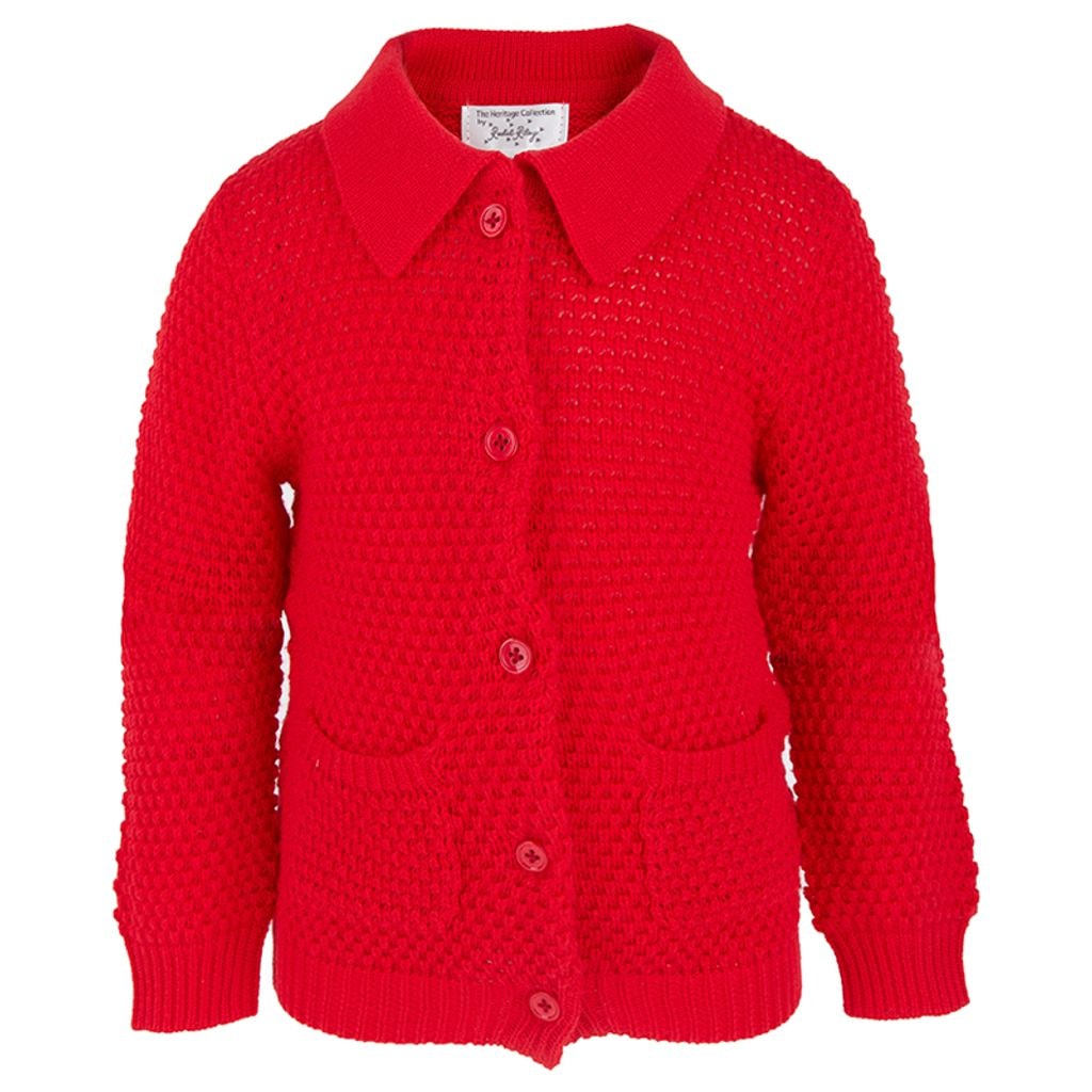 Collared Cardigan Red