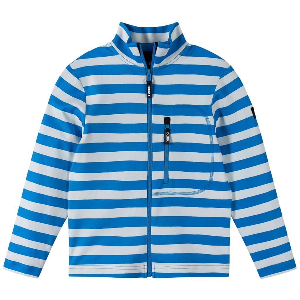 Iisisti Stribet Sweatshirt Med Lynlås Cool Blue