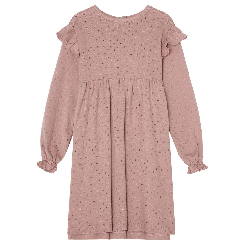 GOTS Hedda Pointelle-kjole Pink Mauve