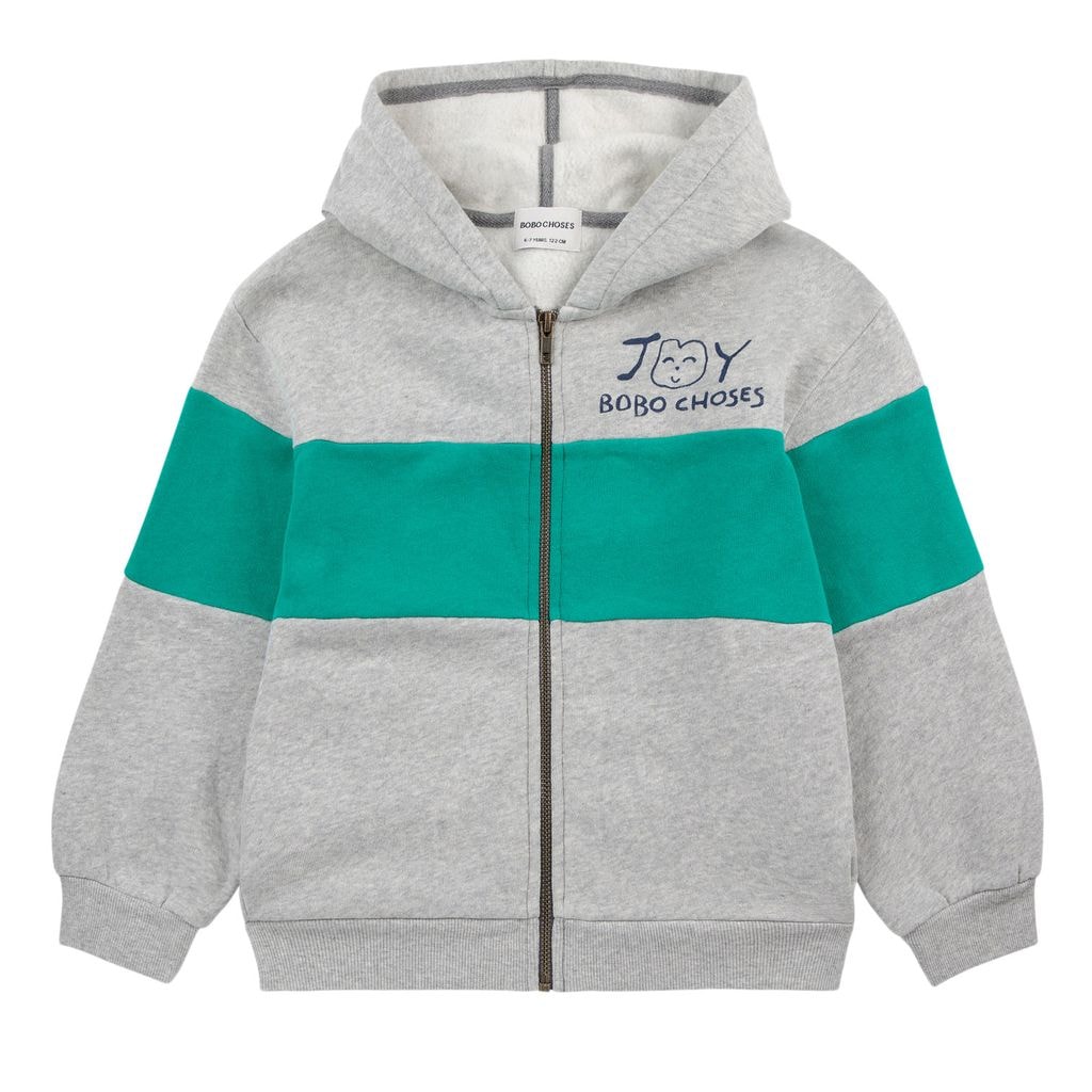Smiling Zipped Hoodie Heather Grey