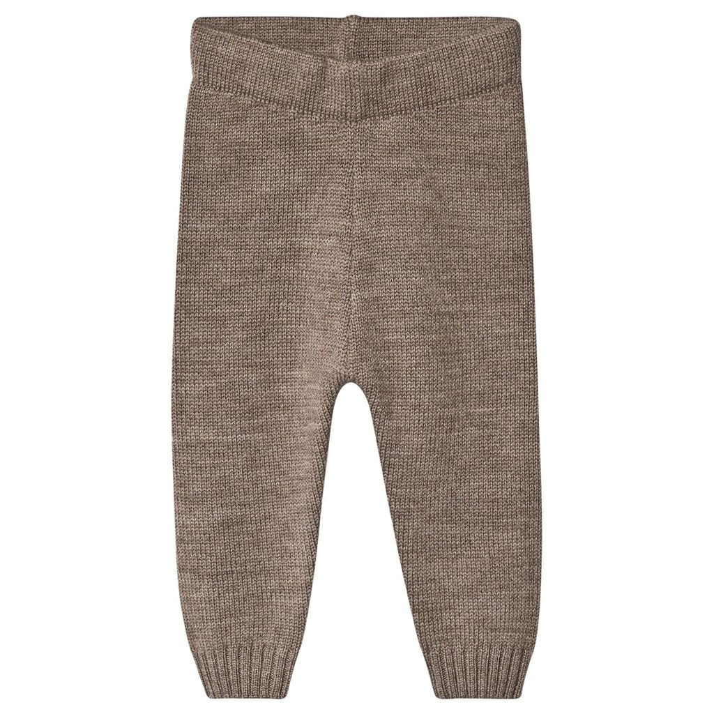 Strikket Babybukser Wood Brown