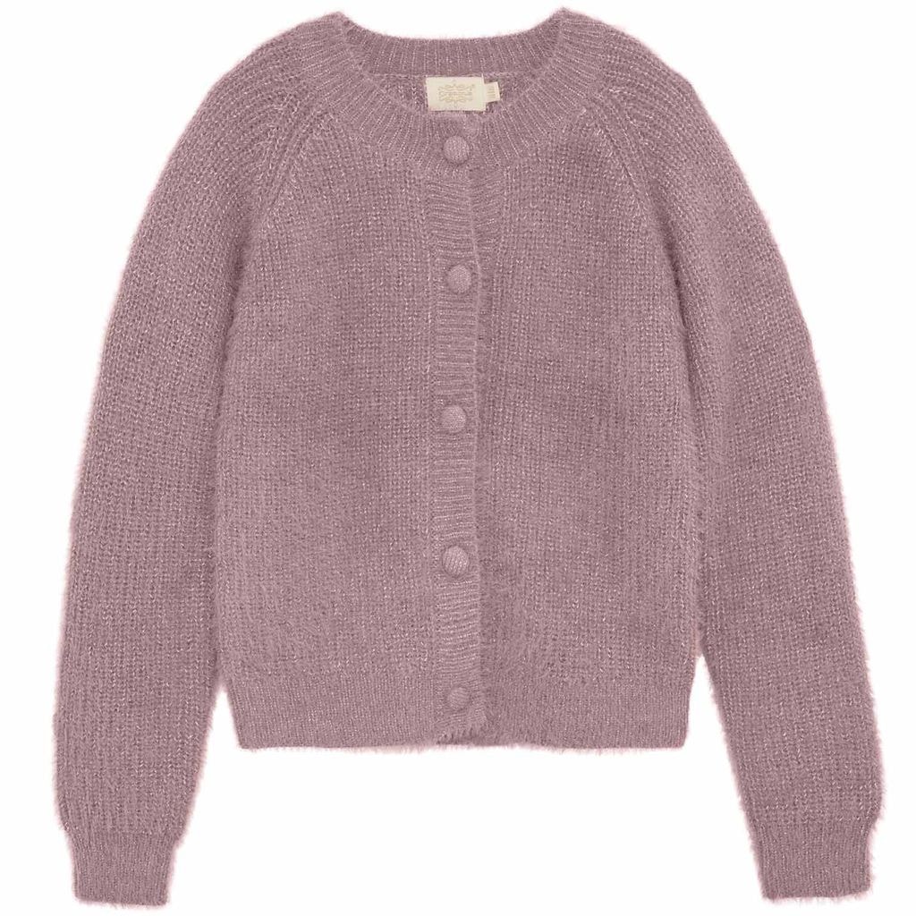 Cardigan Knit Glitter Sea Fog Neuletakki Knit Glitter Sea Fog