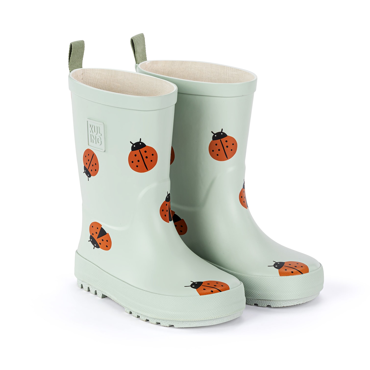 Viken Rubber Boots Pale Green Ladybug 
