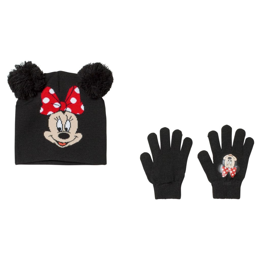 Disney Minnie Mouse Hat and Glove Set Black