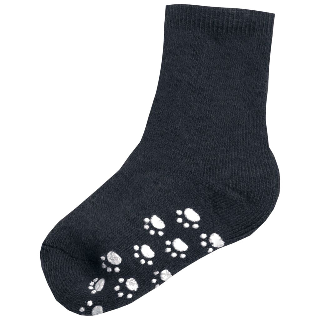 Wool sock w.anti-slip Denim melange
