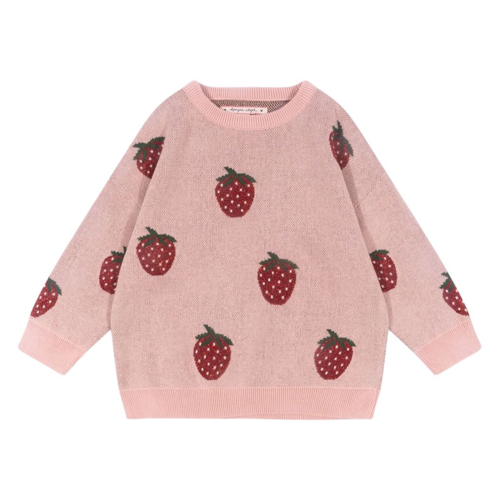 Lapis Lurex Strikket Genser Strawberry