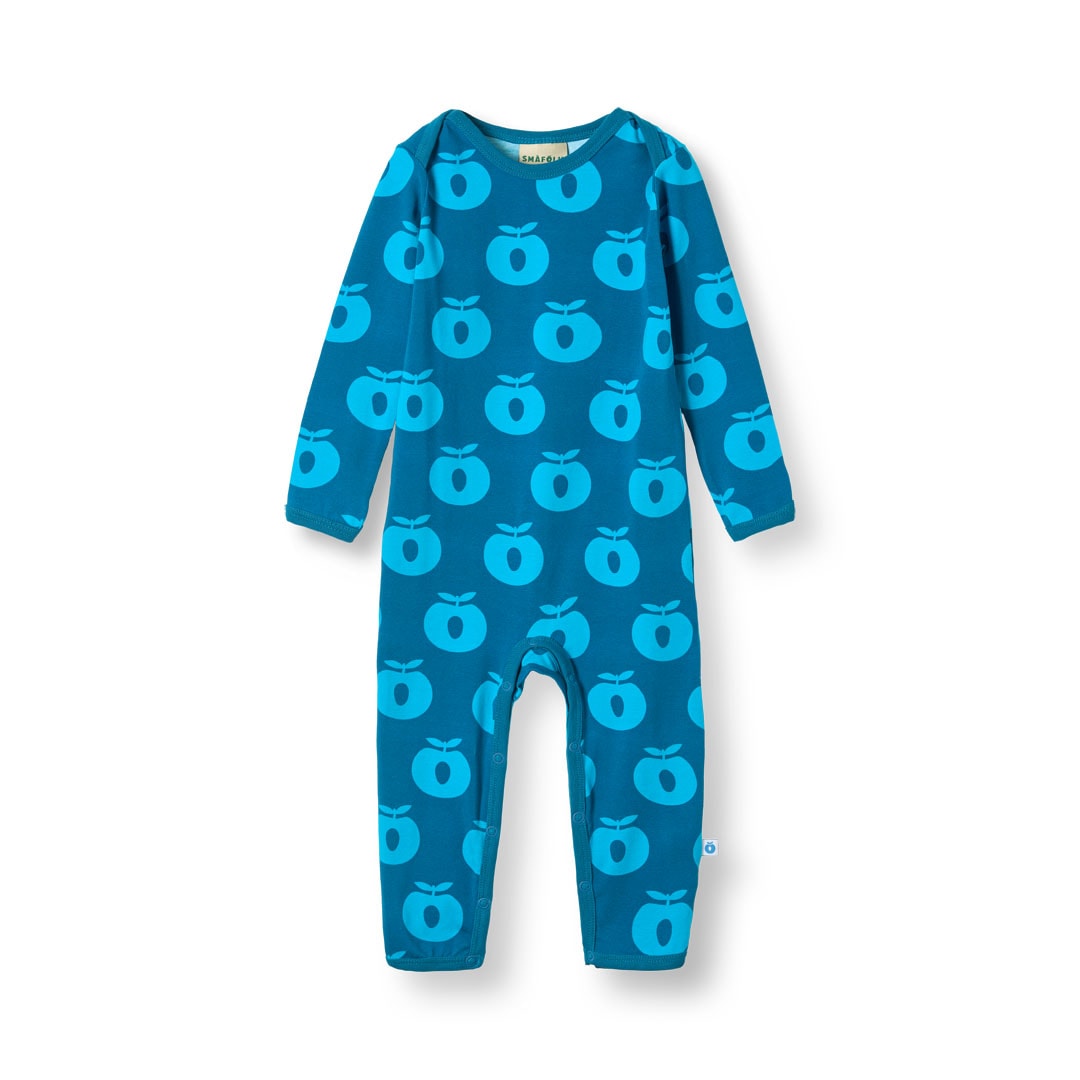 Ulm Long-Sleeved Baby Suit With Apples Vivid blue