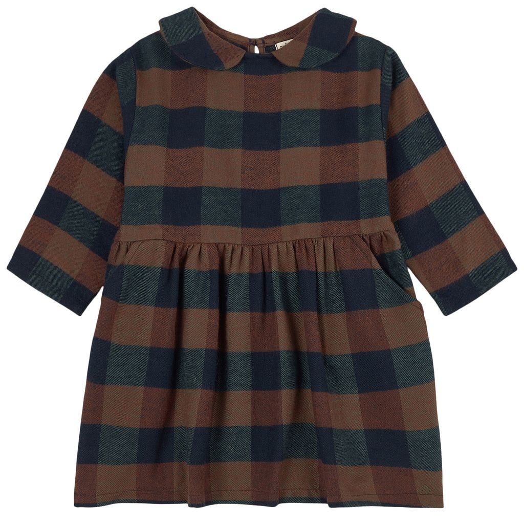 Julia Plaid Dress Brown