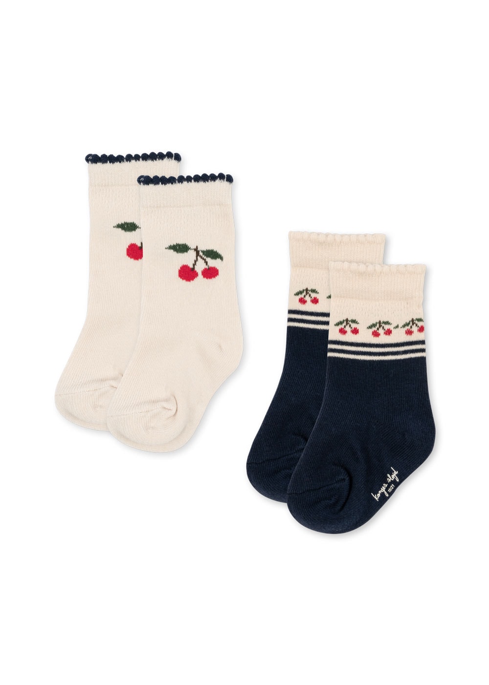 2 Pack Jaquard Socks Cherry