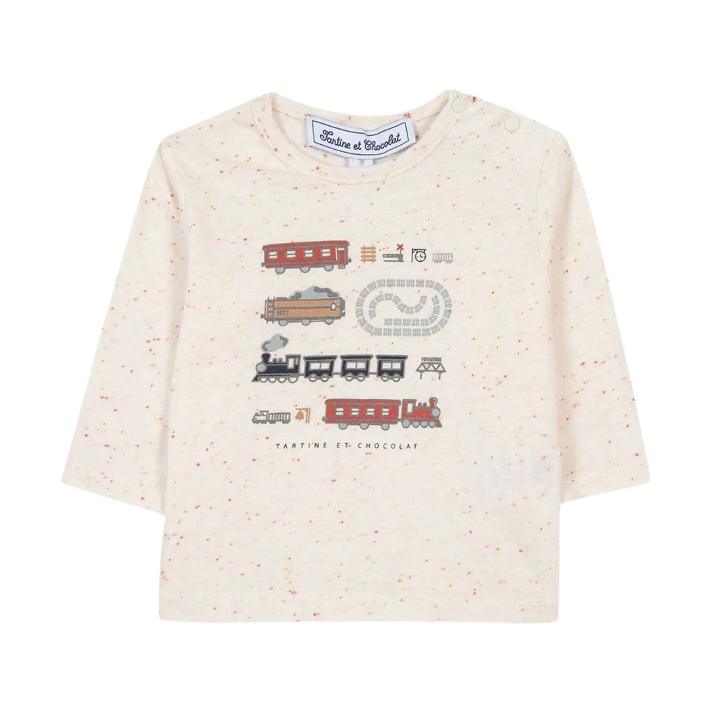 Cotton Blend T-Shirt Pearl Cream