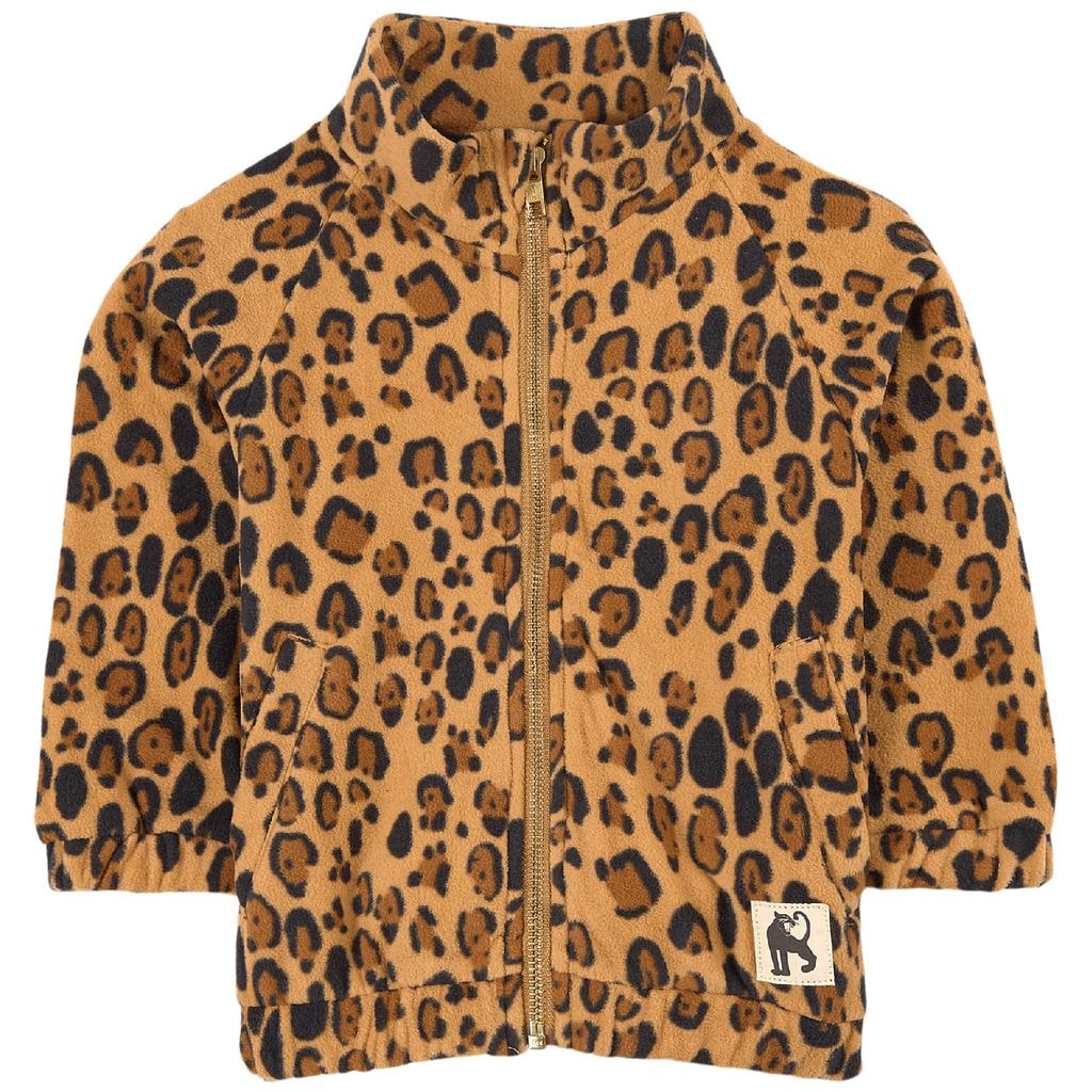 Leopard Fleece Jacket Beige