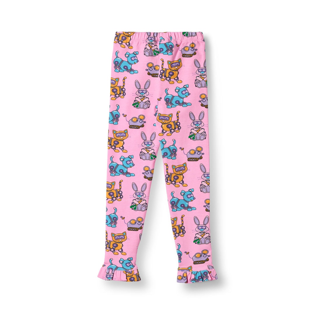 Dabinett Leggings with Robot Pets Pink lilac