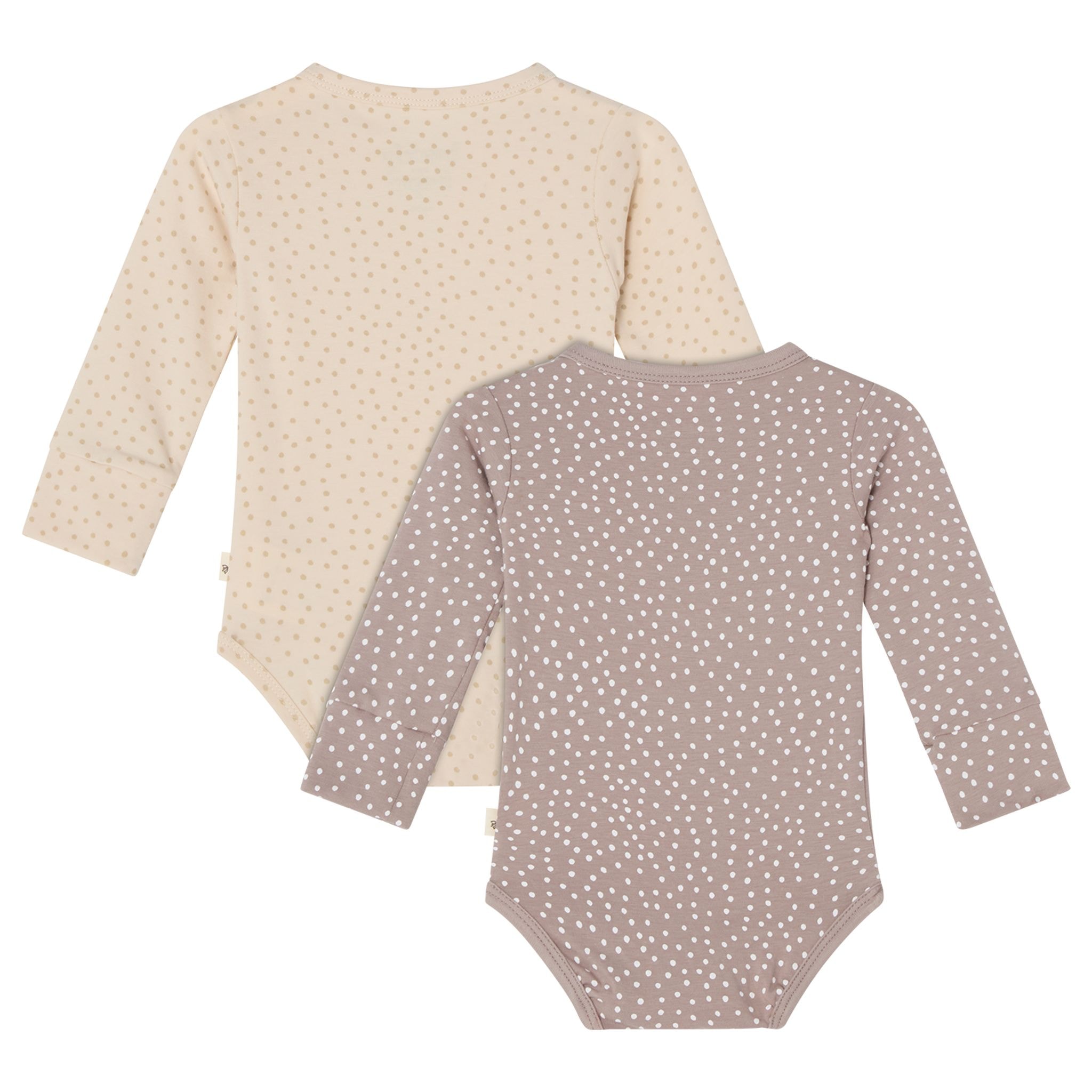 GOTS Petter Body 2-pack Beige / Taupe Dots