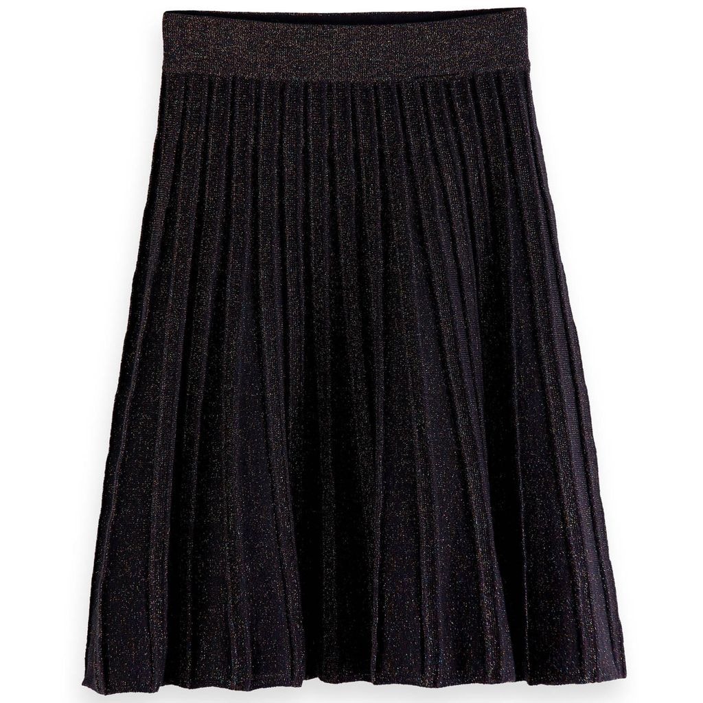Knitted Pleated Skirt Navy Melange