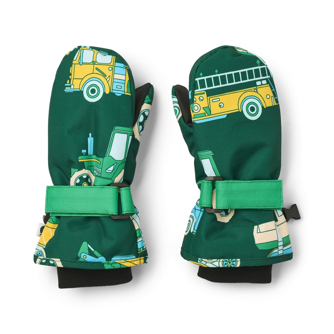 Mittens With Vehicles Evergreen