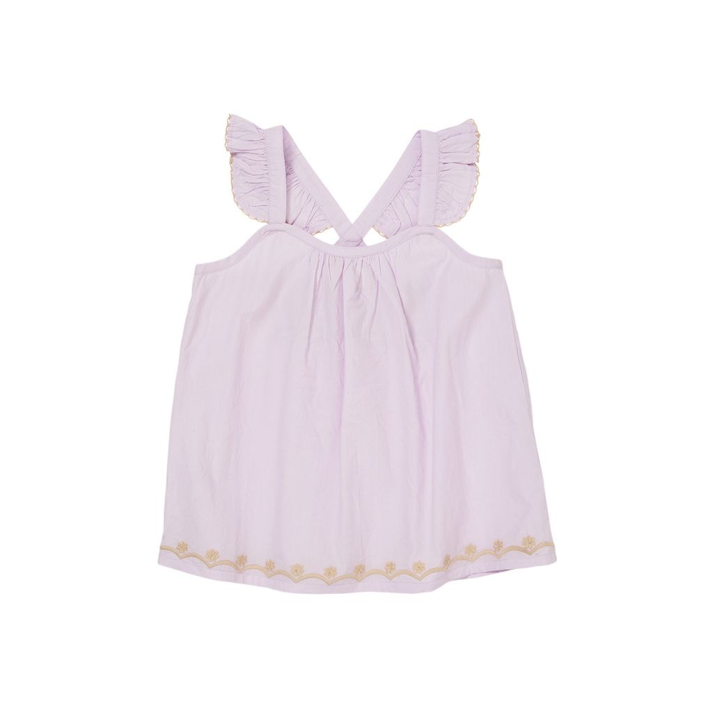 Poplin Frill Top Lavender