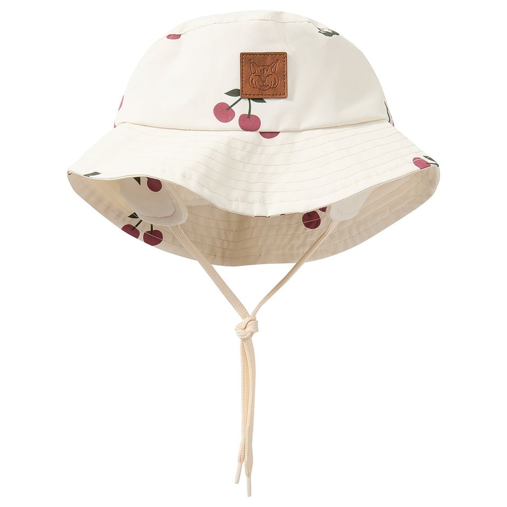 Venice Recycled Printed Rain Hat With Cherries Cream