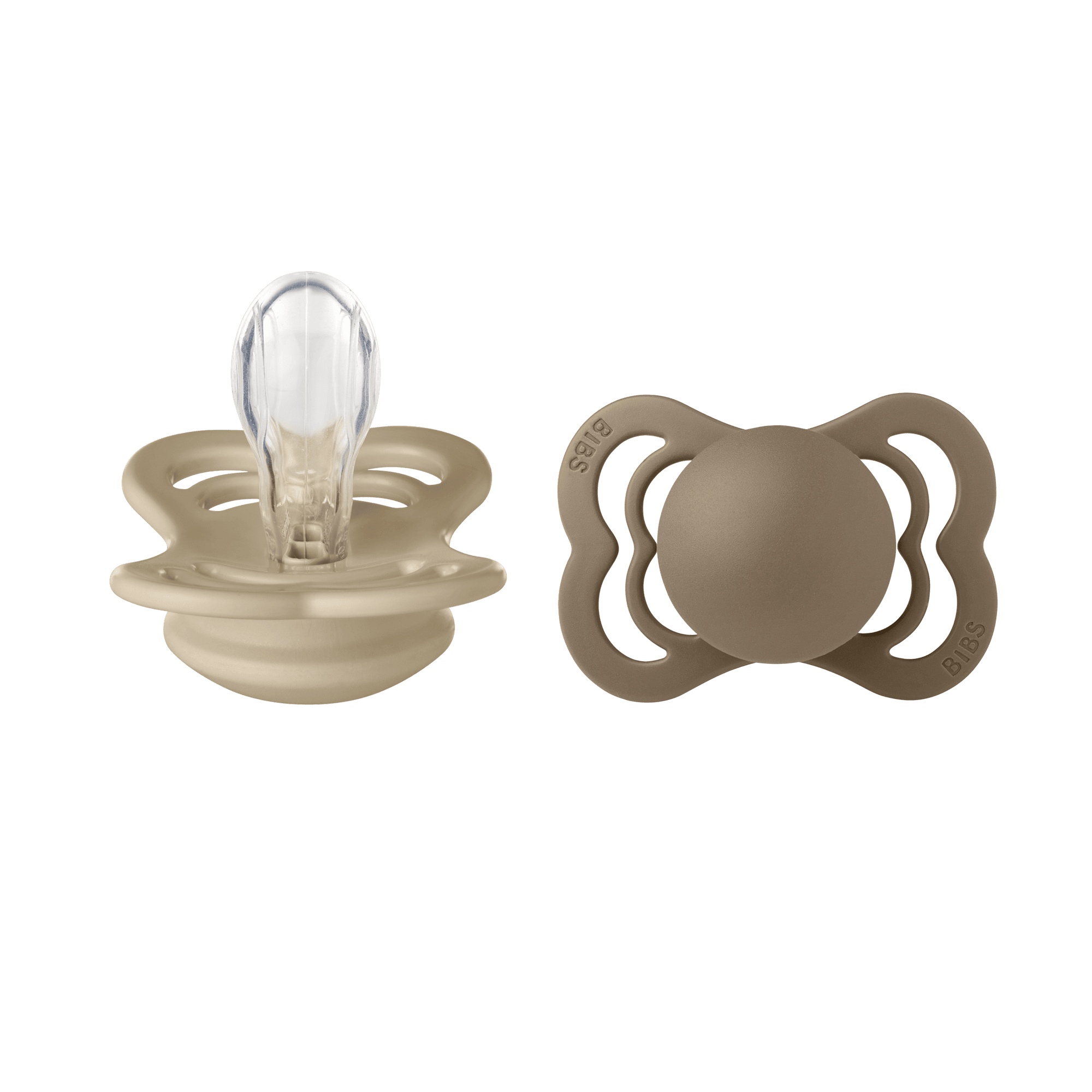2-Pack BIBS Supreme Sut Af Silikone Vanilla / Dark Oak 