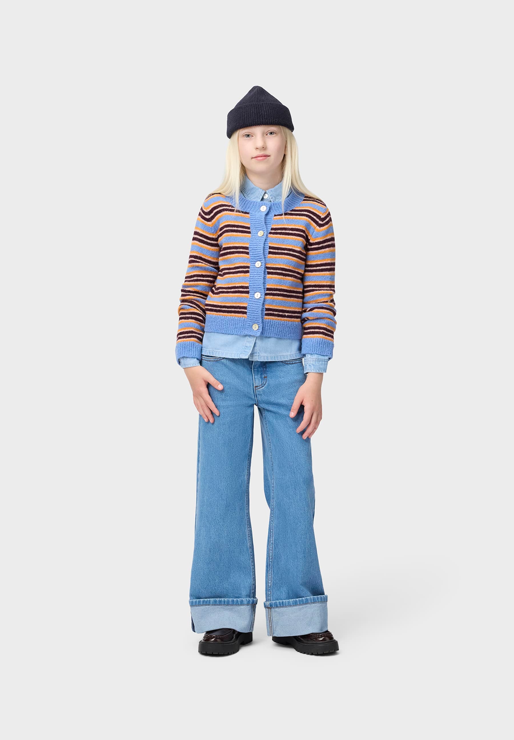 Geraldine Cardigan Sky Stripe
