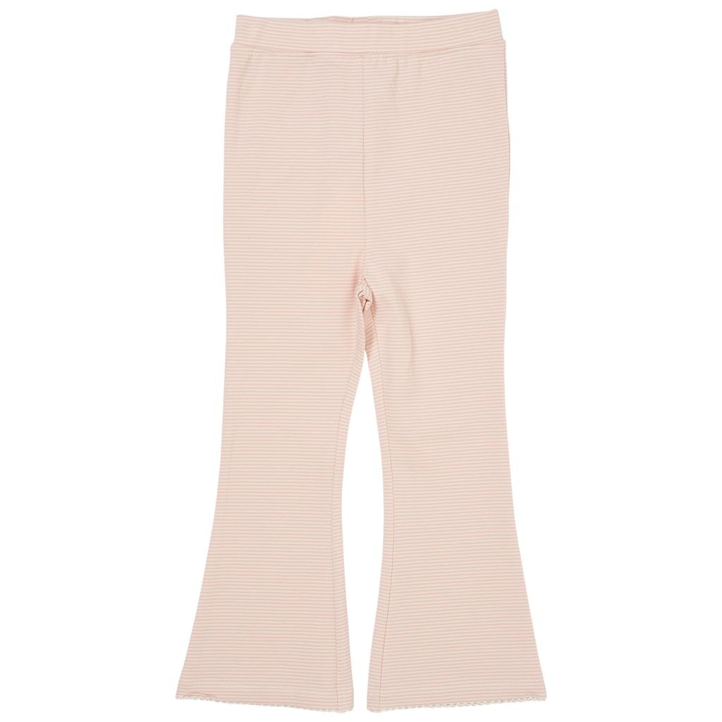 Striped Flare Pants Dusty Rose Cream Stripe