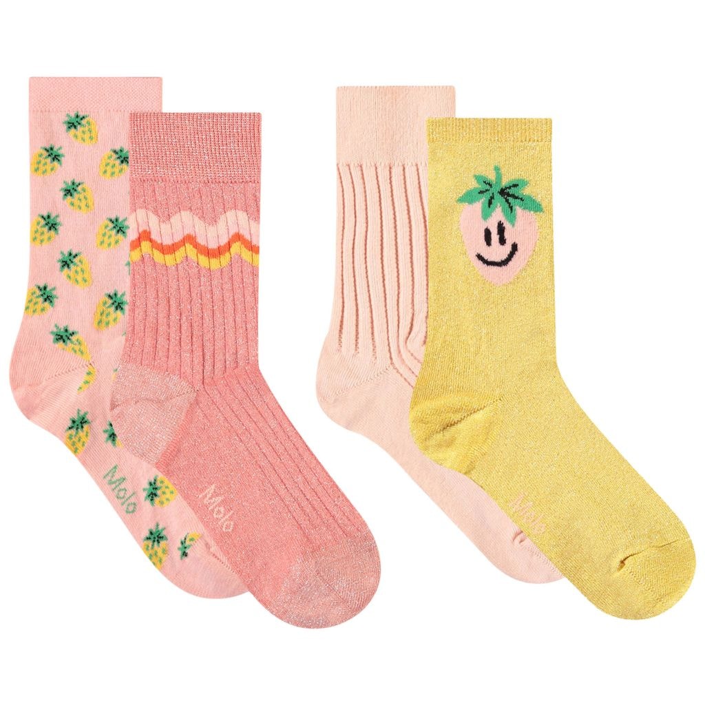 Nomi 4-pack Socks Warm Coral