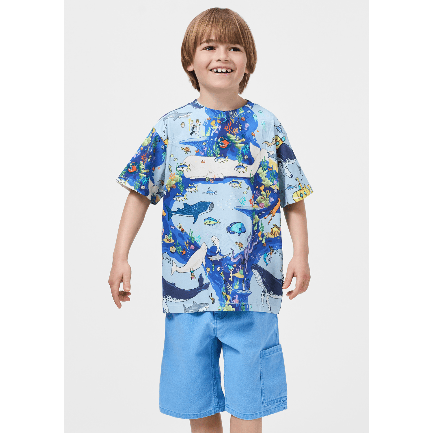 GOTS Riley T-shirt Pixel Ocean