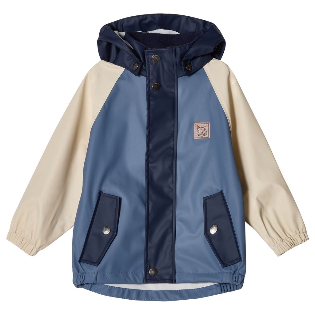 Edinburgh Kontrastfarget Resirkulert Regnjakke Flintstone Blue/Navy