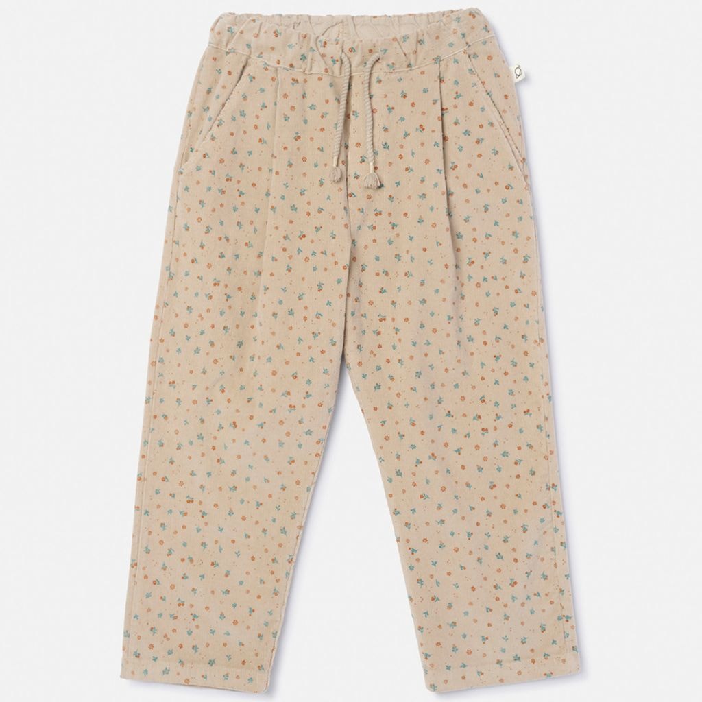 Floral Corduroy pants Beige