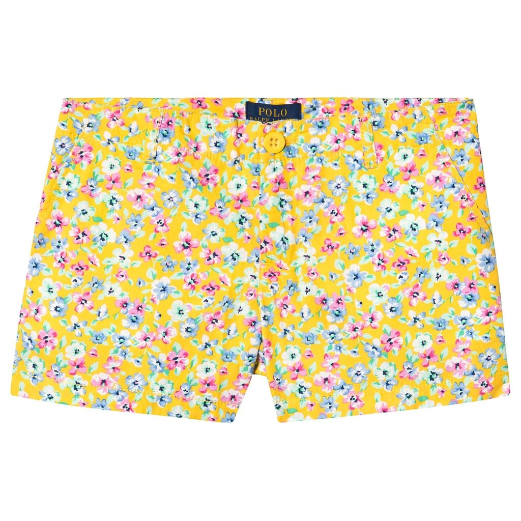 Flower Print Shorts Yellow