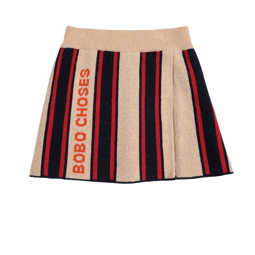 Stripes Knit Skirt Offwhite