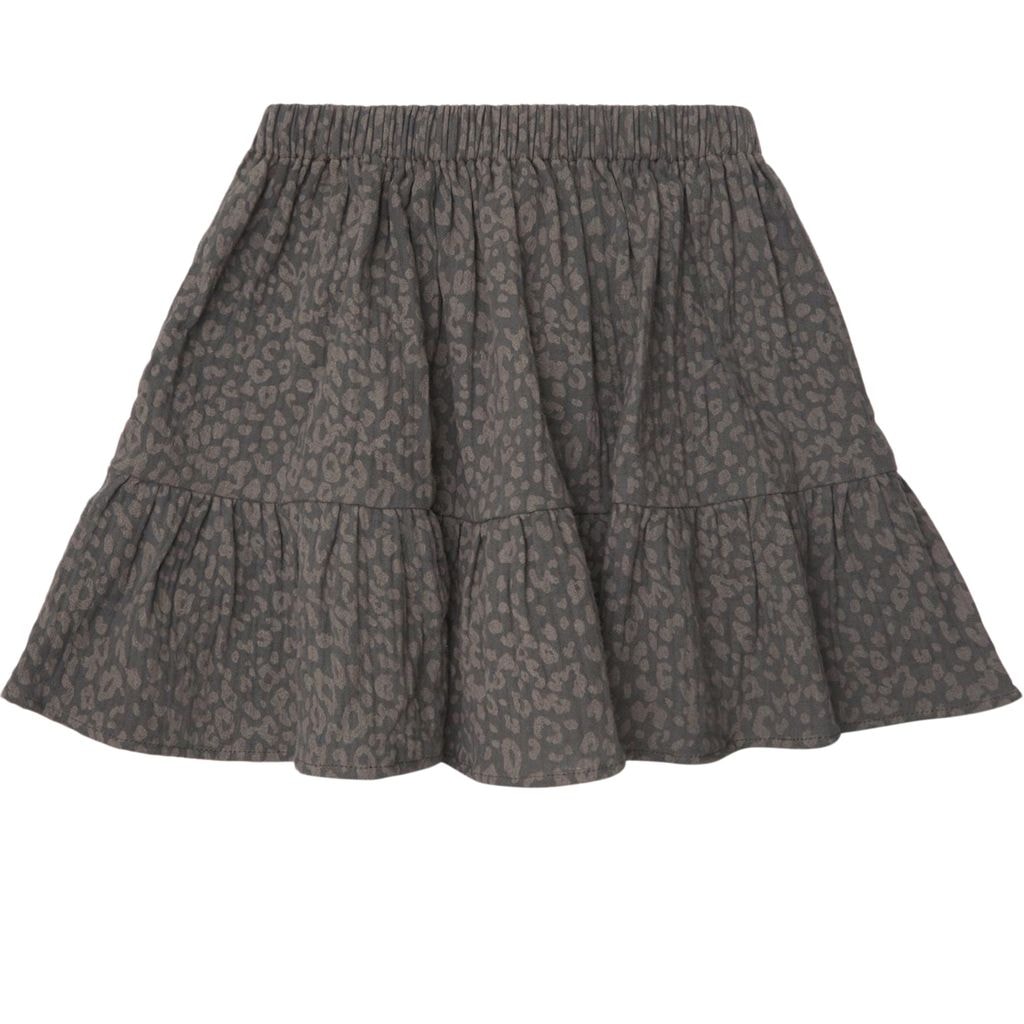 Mini Animal Print Skirt Dark Grey