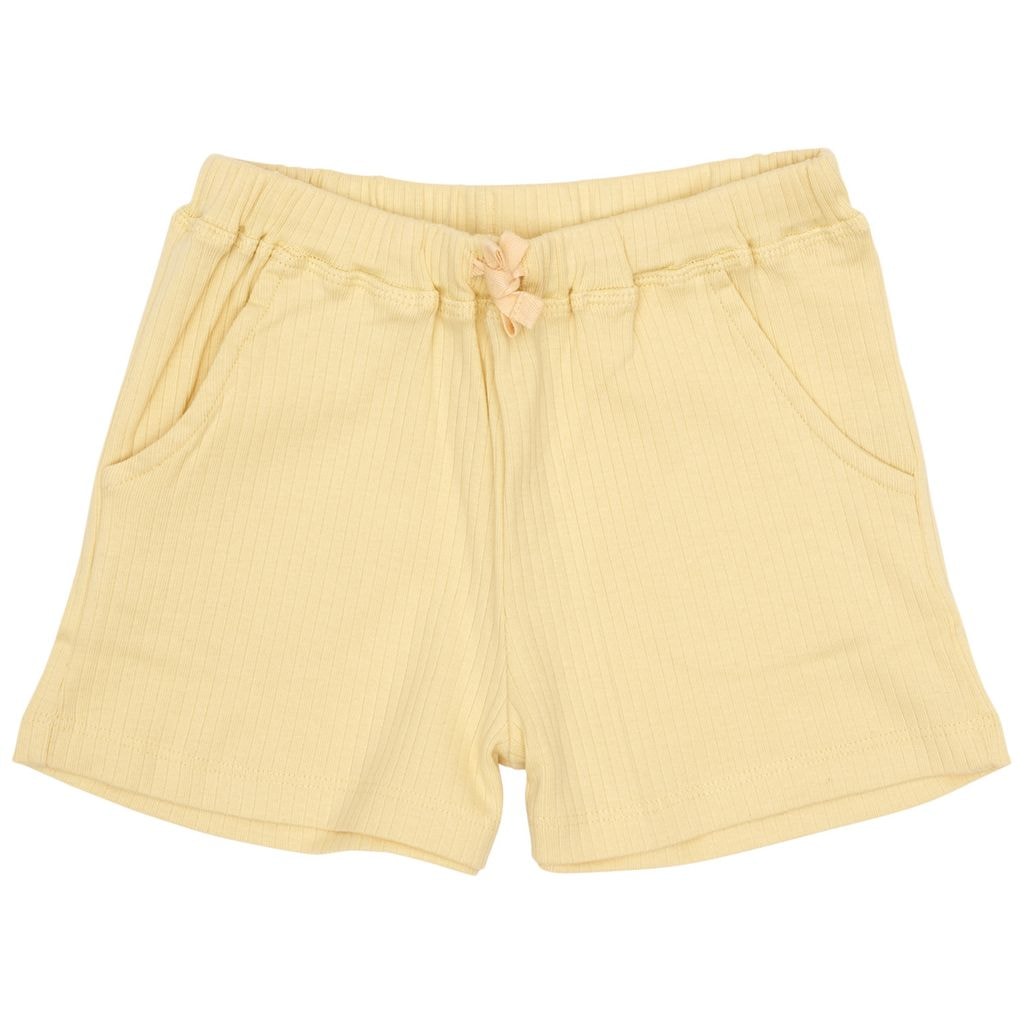 Ribbed Shorts Pale Yellow