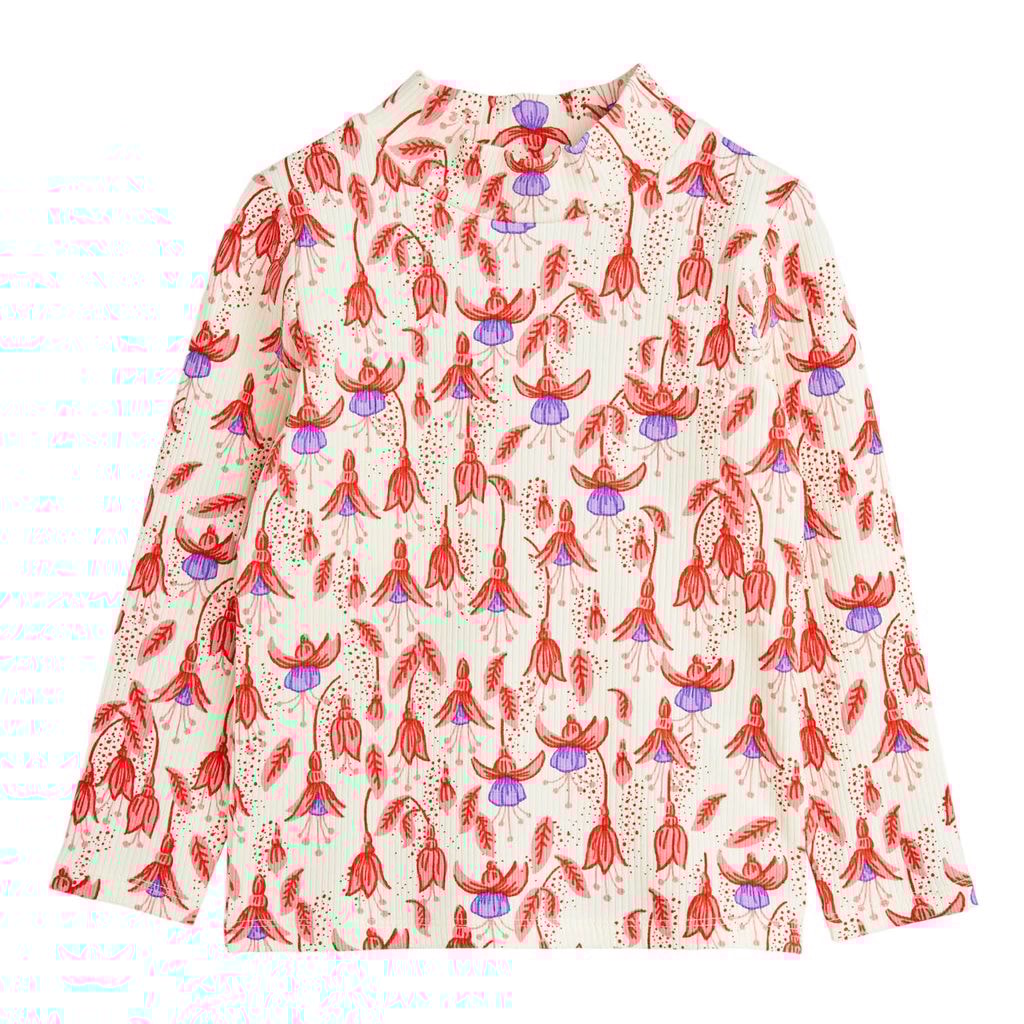 Fuchsia High Neck Long-Sleeved T-Shirt Red
