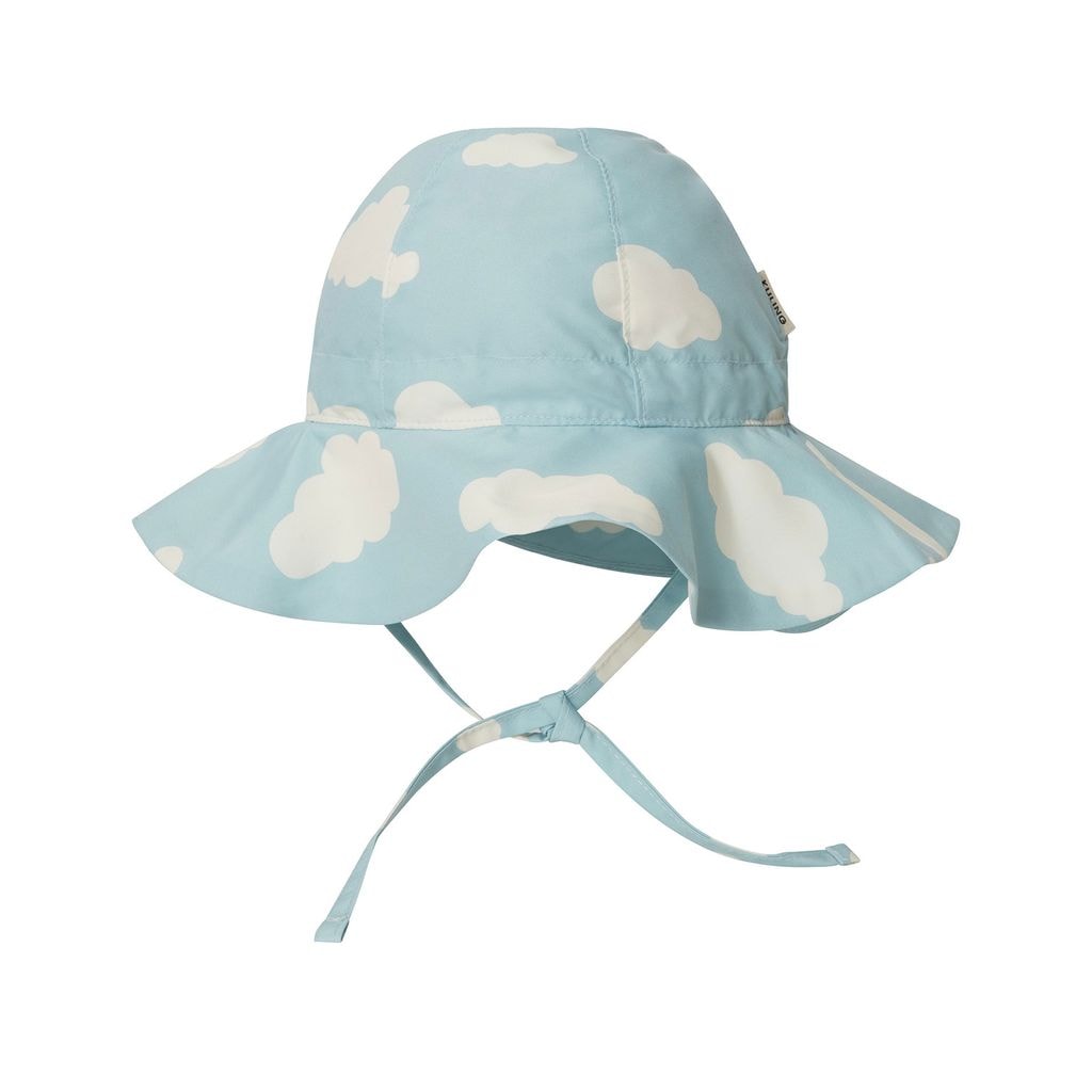 San Clemente Printed Sun Hat With Clouds Dove Blue