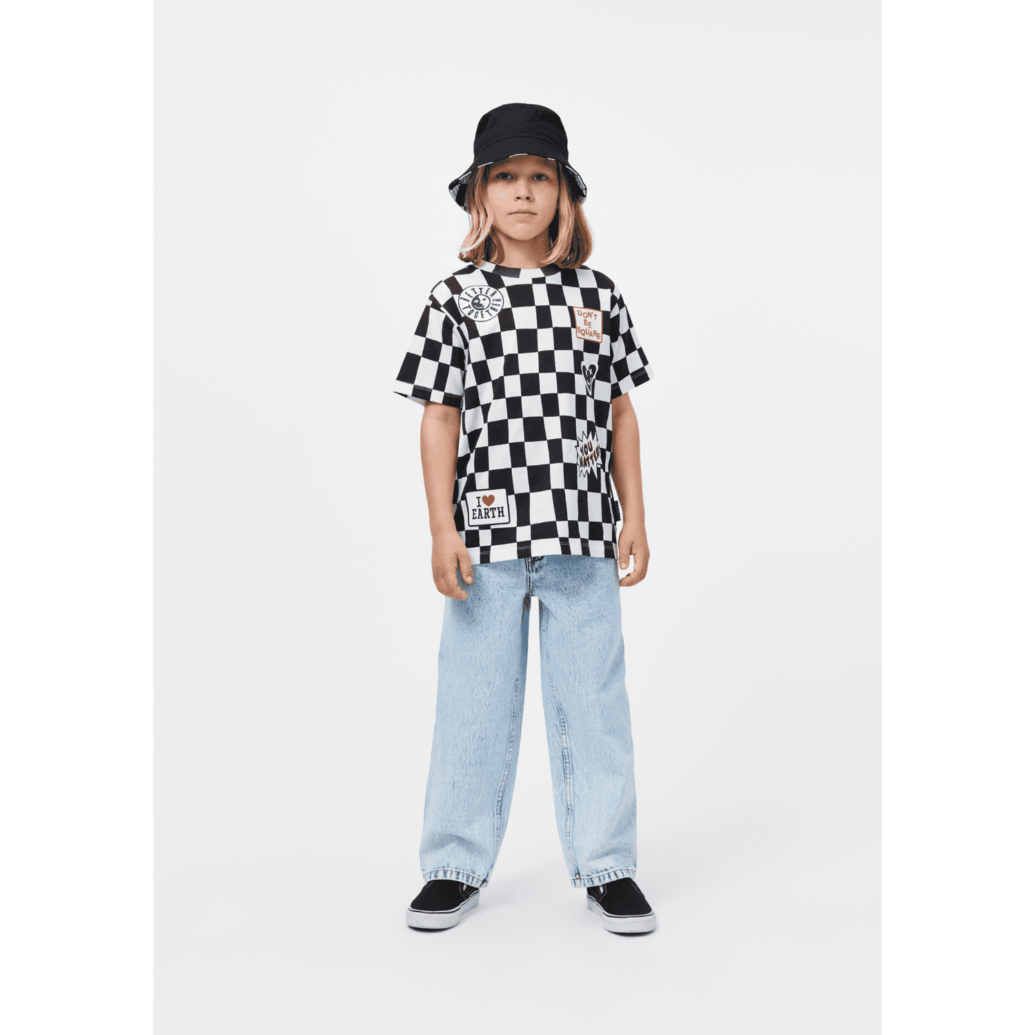GOTS Riley T-shirt Angled Checks