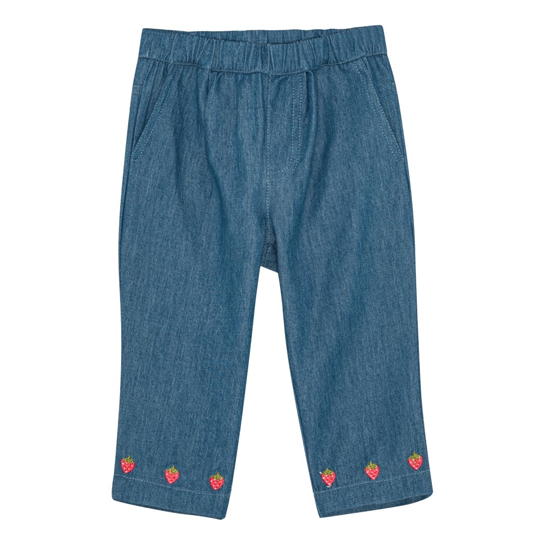 Vilma Pants Mid Blue Strawberry