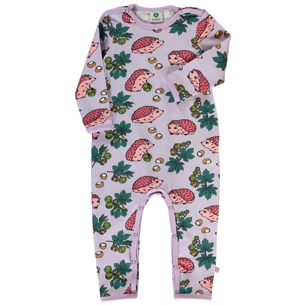 Baby bodysuit with hedgehogs  Orchid Petal