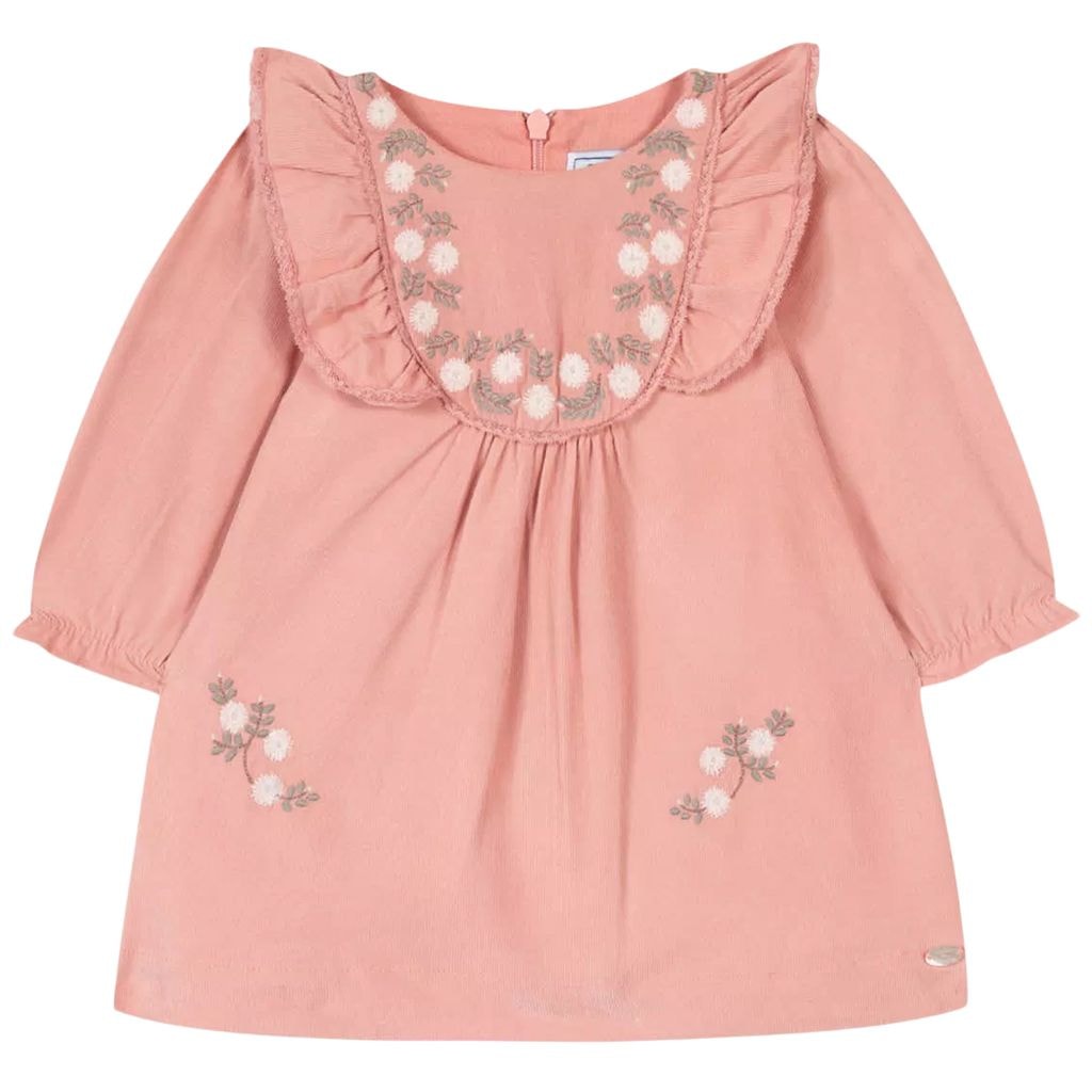 Kjole Med Blomsterbroderi Vieux Rose