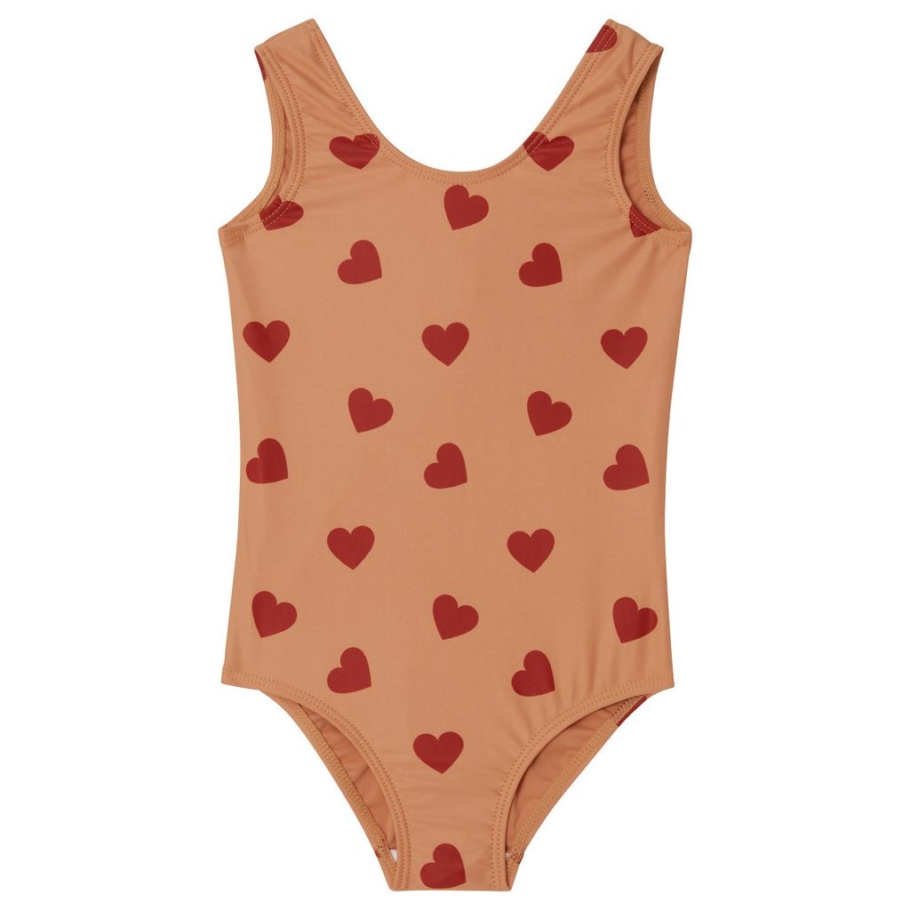 Milos Heart Printed Swimsuit Terracotta