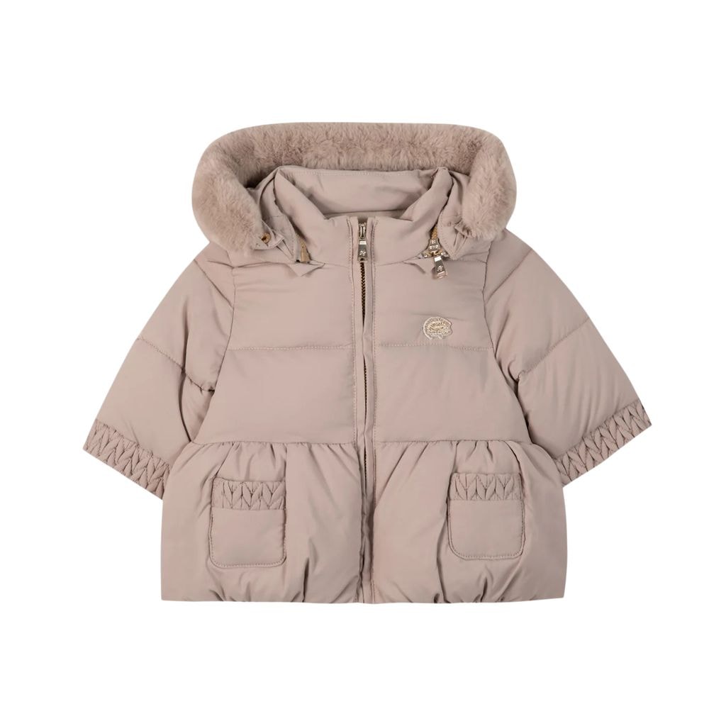 Polyester Puffer Jacket Taupe 100% Cotton Lining