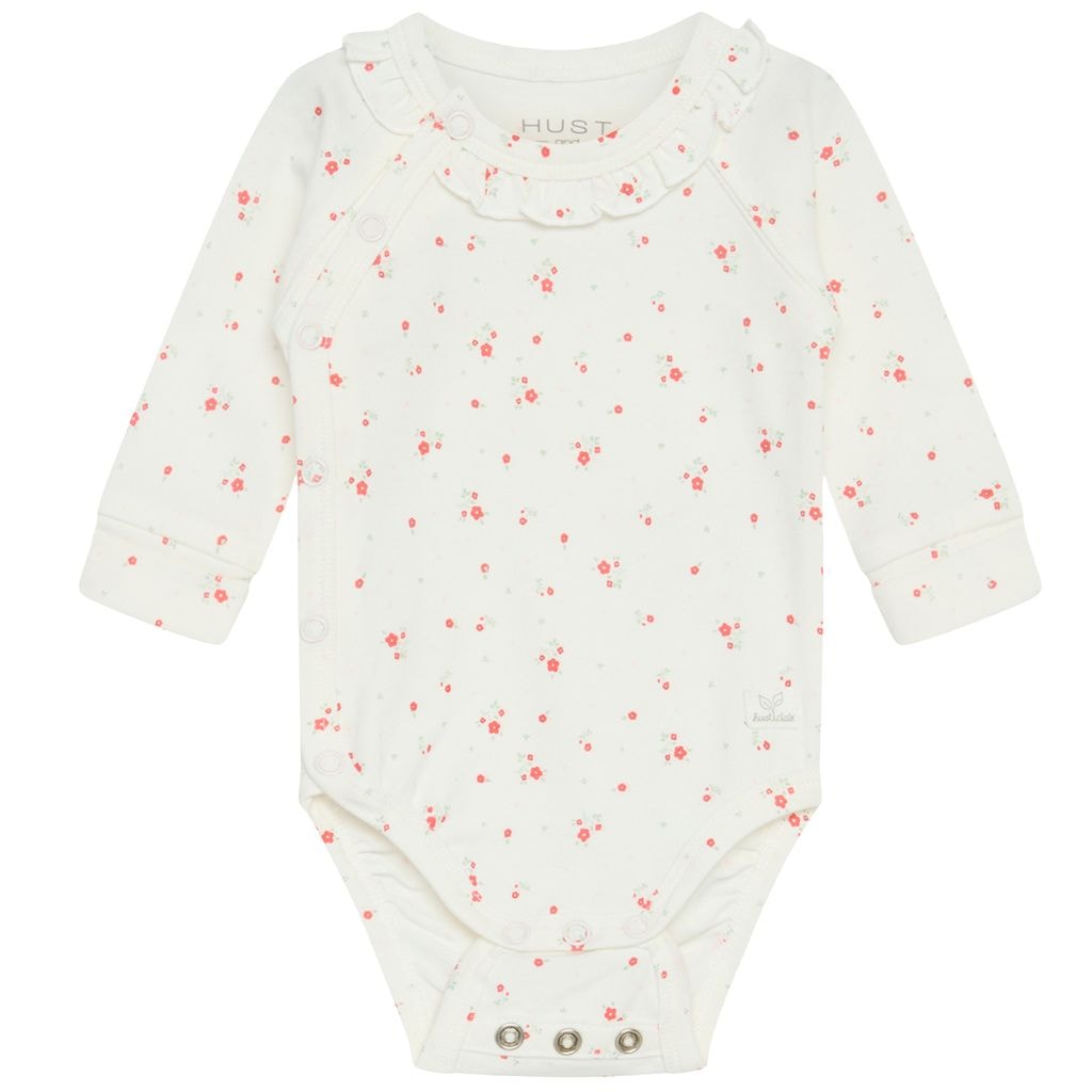 Bing Blommig Baby Body Hot Coral